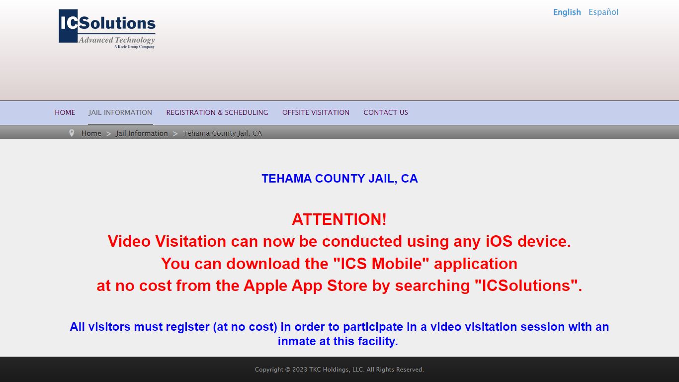 Tehama County Jail, CA - The Visitor by ICSolutions